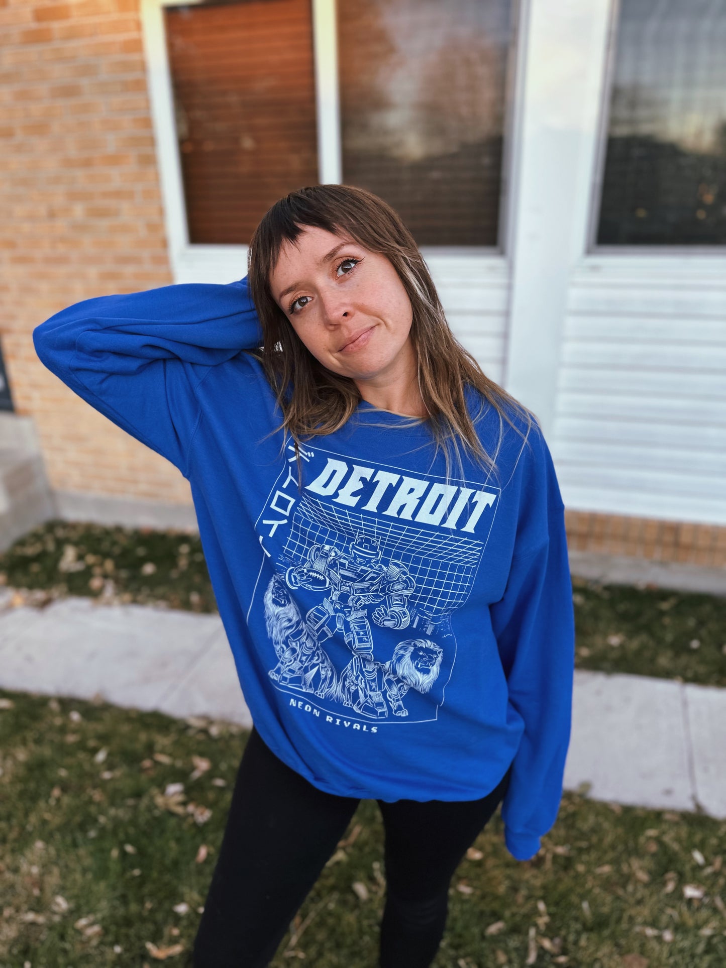 Detroit Football - Crewneck Sweatshirt - Blue