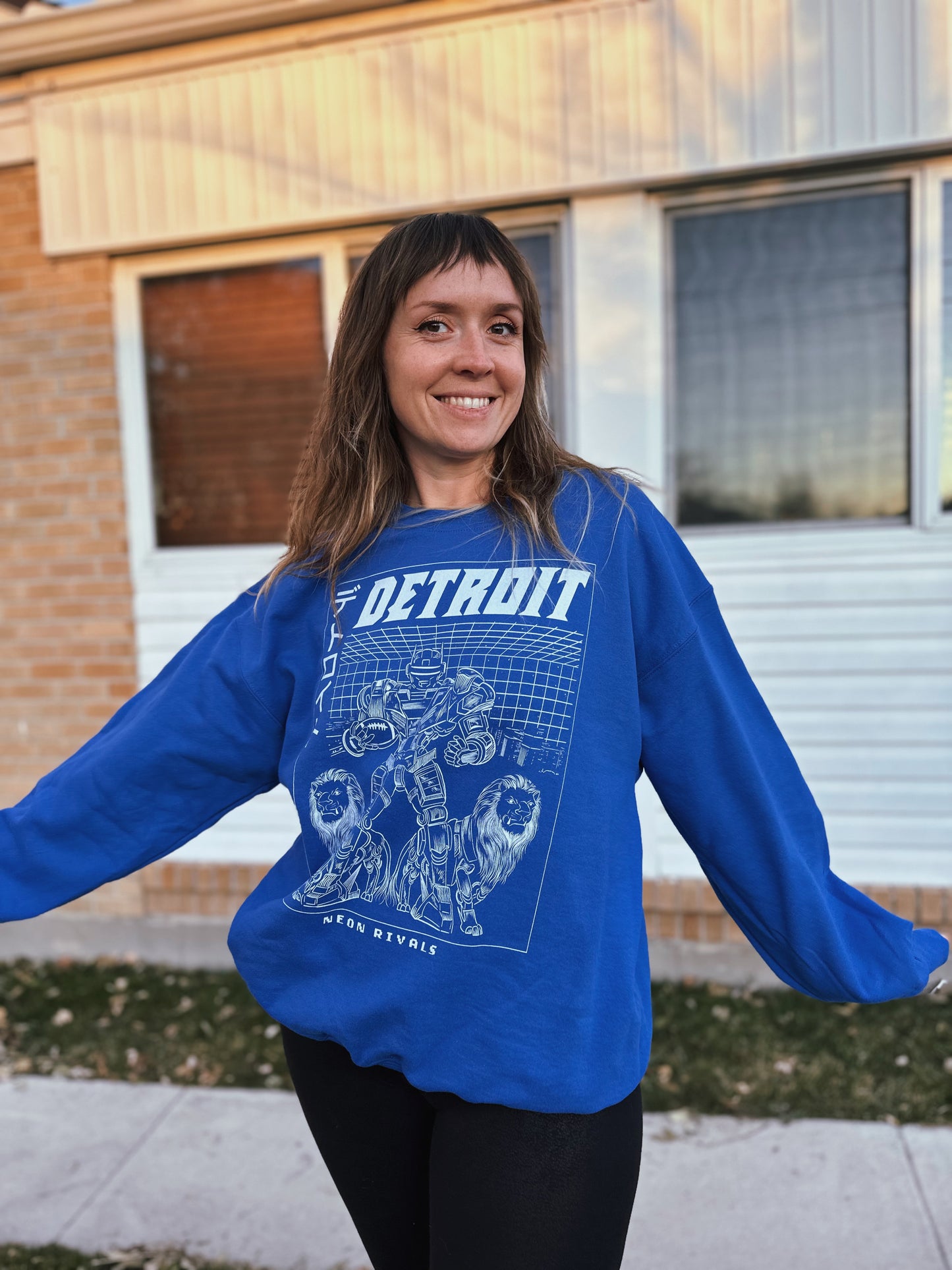 Detroit Football - Crewneck Sweatshirt - Blue