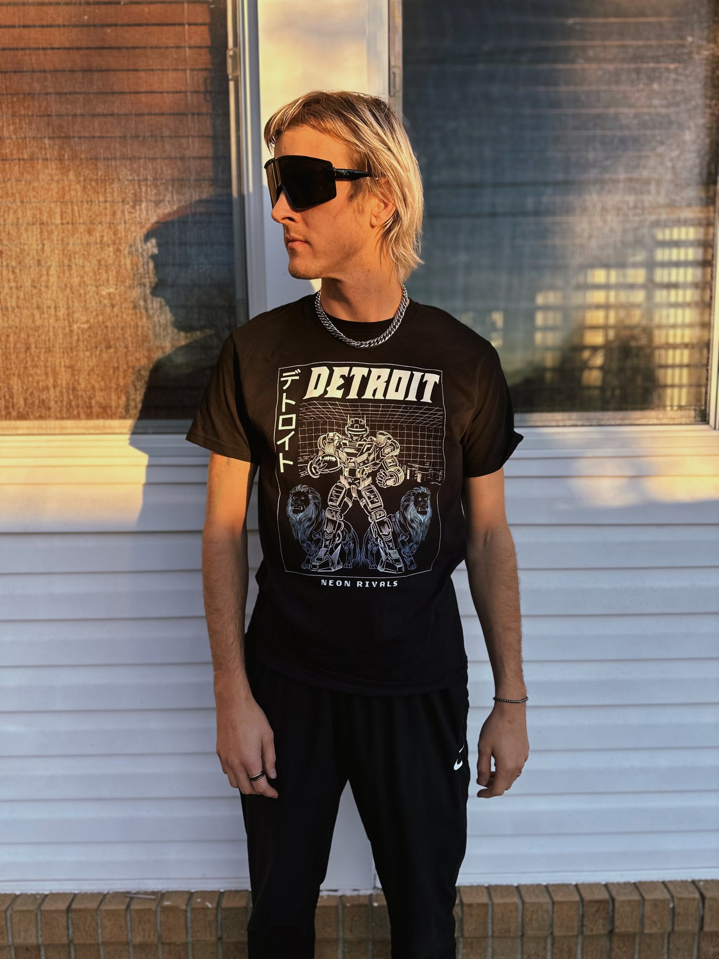 Detroit Football - Classic T-Shirt - Dark Mode