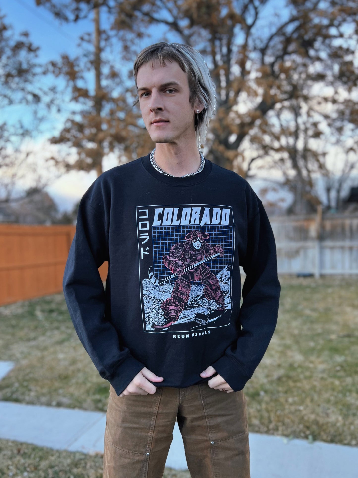 Colorado Hockey - Crewneck Sweatshirt - Dark Mode