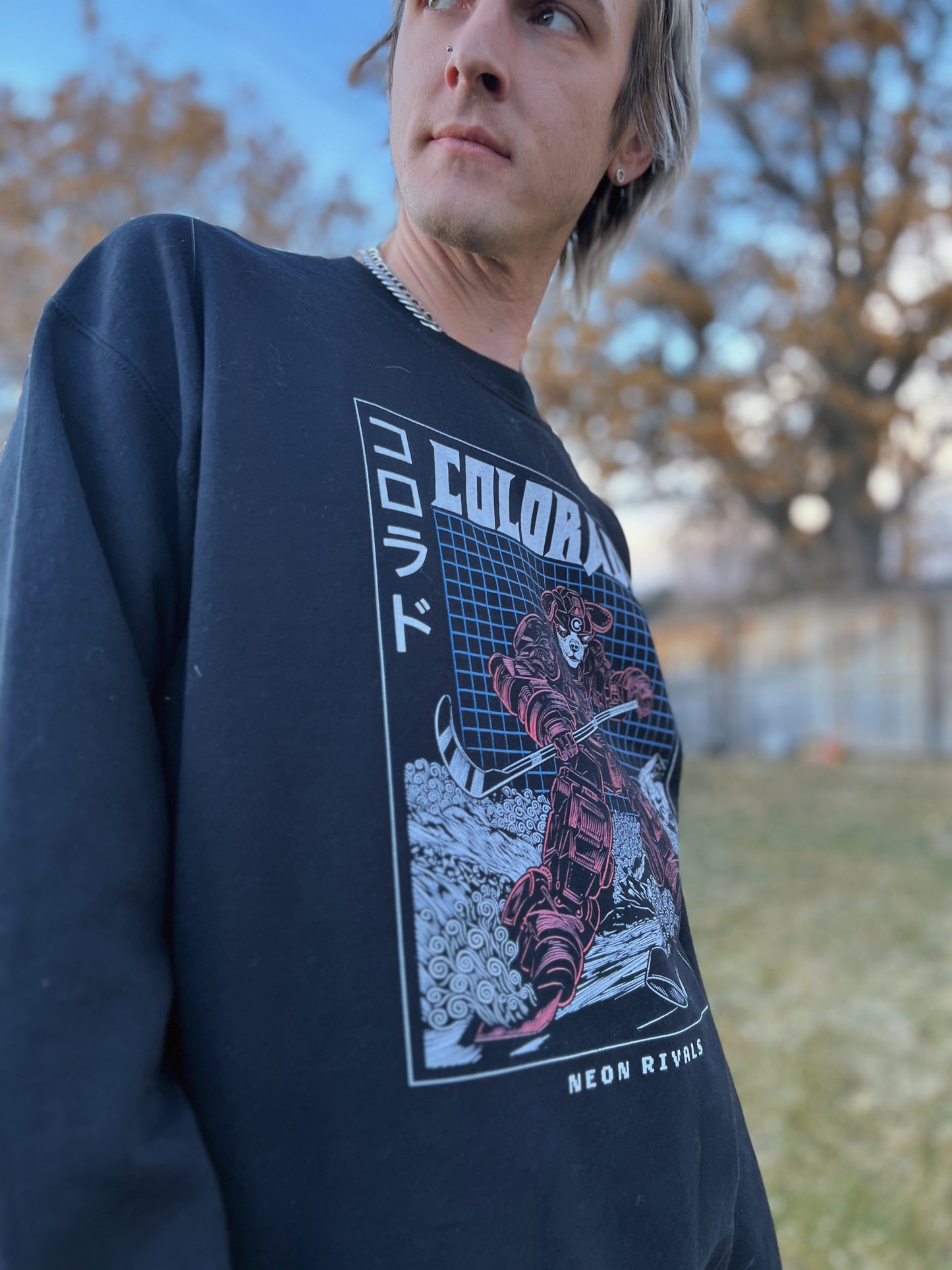 Colorado Hockey - Crewneck Sweatshirt - Dark Mode